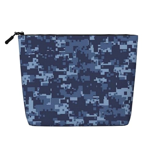 Make-up-Tasche mit Camouflage-Muster für Damen, Make-up-Tasche, Reißverschluss, Reise-Kosmetiktasche, Organizer, Schwarz , Einheitsgröße, Kosmetiktasche von AABSTBFM