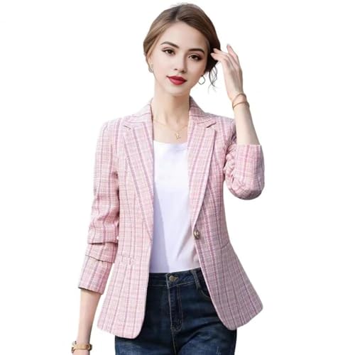 AAIXXIZAO Jacke Jacken Damen Kleiderjacke Eleganter Mantel Anzug Für Damen Mit Schlankem Fit Design Langarm Office Lady Outwear Jacke XXL Pink von AAIXXIZAO