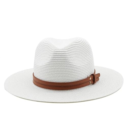 AAIXXIZAO Sonnenhut Strohhut Hut Damen Panama Soft Strohhut Mit Braunem Gürtel Frauen Männer Breite Krempe Strand Sonnenkappe Uv-Schutz Fedora Hut 60Cm Weiß AAIXXIZAO Sonnenhut Strohhut Hut Damen Panama Soft Strohhut Mit Braunem Gürtel Frauen Männer Breite Krempe Strand Sonnenkappe Uv-Schutz Fedora Hut 60Cm Weiß von AAIXXIZAO