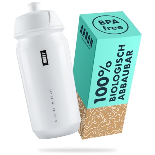 AARON ECO Trinkflasche aus nachhaltigem Zuckerrohr, 500 ml, leicht und auslaufsicher, praktische BPA-freie Wasserflasche für Sport, Fitness, Wandern, Outdoor in weiß AARON ECO Trinkflasche aus nachhaltigem Zuckerrohr, 500 ml, leicht und auslaufsicher, praktische BPA-freie Wasserflasche für Sport, Fitness, Wandern, Outdoor in weiß von AARON