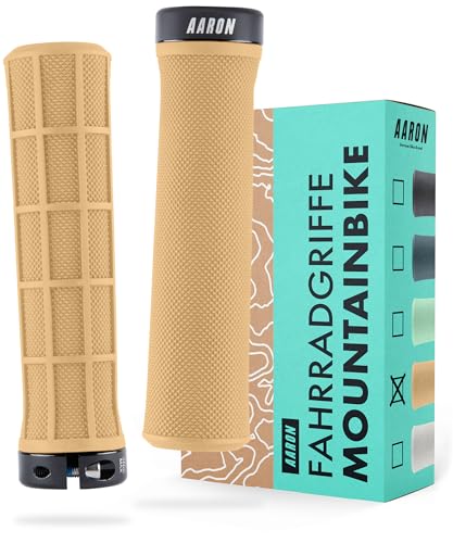 AARON Enduro MTB, Fahrradgriffe aus rutschfestem Gummi - sportliche Lenkergriffe inkl. Lock-On Ring - Griffe für Mountainbike, BMX, E-Bike in schwarz AARON Enduro MTB, Fahrradgriffe aus rutschfestem Gummi - sportliche Lenkergriffe inkl. Lock-On Ring - Griffe für Mountainbike, BMX, E-Bike in schwarz von AARON