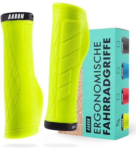 AARON FIT Fahrradgriffe mit Gel Dämpfung | Sportliche Lenkergriffe aus rutschfestem Gummi | Lock-On Lenkergriffe geeigent für E-Bike, Trekkingrad, Mountainbike, Crossbike, Fixie u.v.m. Gelb AARON FIT Fahrradgriffe mit Gel Dämpfung | Sportliche Lenkergriffe aus rutschfestem Gummi | Lock-On Lenkergriffe geeigent für E-Bike, Trekkingrad, Mountainbike, Crossbike, Fixie u.v.m. Gelb von AARON