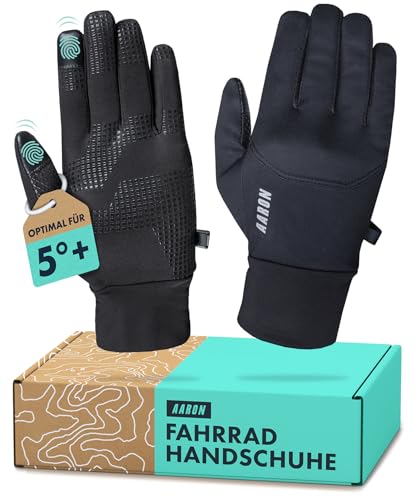 AARON Gloves Fahrradhandschuhe für Damen und Herren - rutschfeste Touchscreen-Radhandschuhe für MTB, BMX, City-Bike oder Trekking-Bike - warme Handschuhe zum Radfahren und Joggen von AARON