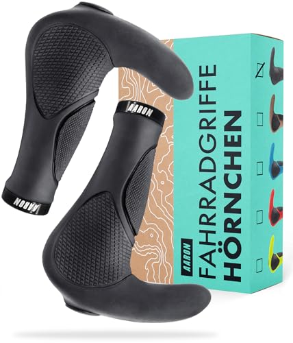 AARON Horn - Lenker Griffe mit Gel Dämpfung - ergonomische Lenkerhörner aus rutschfestem Gummi - Fahrradgriffe für E-Bike, Trekkingrad, Mountainbike, Tourenrad in schwarz AARON Horn - Lenker Griffe mit Gel Dämpfung - ergonomische Lenkerhörner aus rutschfestem Gummi - Fahrradgriffe für E-Bike, Trekkingrad, Mountainbike, Tourenrad in schwarz von AARON