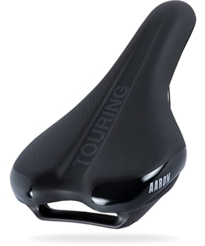 AARON Touring Fahrradsattel mit Air Schaum - ergonomischer Fahrradsitz für Damen und Herren - bequemer Sattel für E-Bike, Trekkingrad, Tourenbike und Mountainbike in schwarz AARON Touring Fahrradsattel mit Air Schaum - ergonomischer Fahrradsitz für Damen und Herren - bequemer Sattel für E-Bike, Trekkingrad, Tourenbike und Mountainbike in schwarz von AARON