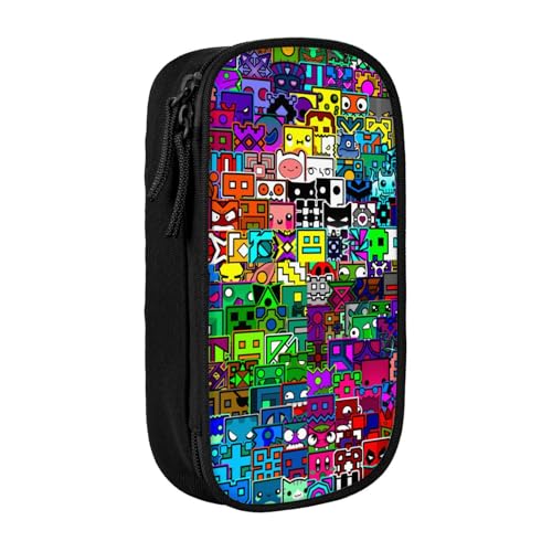 ABDIQJBS Estuche para lápices Geometry Gaming Dash de gran capacidad, bolsa de papelería Con doble cremallera, bolsa de maquillaje para oficina, universidad, Con compartimentos para niño y niña von ABDIQJBS