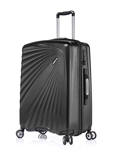 ABISTAB VERAGE Kinetic 4-Doppel-Rolle Trolley groß leicht L-76cm 106-127L erweiterbar, TSA-Schloss, ABS/PC Hartschalen-Koffer, Reisekoffer, Schwarz von ABISTAB