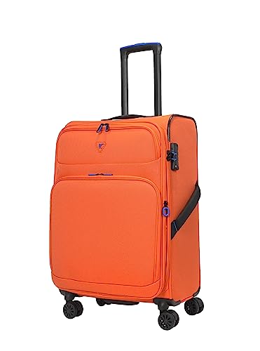 ABISTAB Weichschalenkoffer 4 Rollen orange Business Koffer Reisekoffer 24 M mit Dehnfalte TSA Schloss Breeze II, erweiterbar von ABISTAB