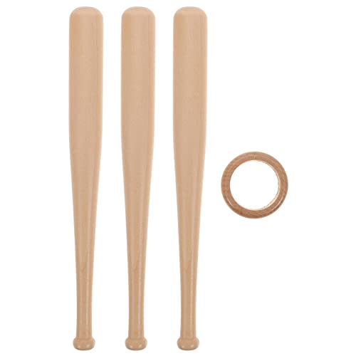 ABOOFAN 1 Set Baseballständer aus Holz, Baseball-Schläger, mit Mini-Baseballschlägern, Holzkreisen für Baseball-Fans, 180 mm von ABOOFAN