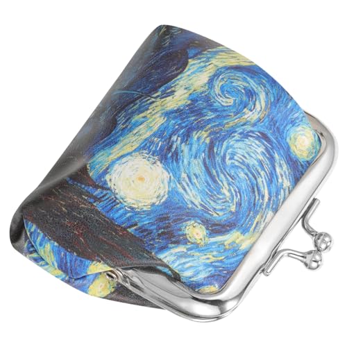 ABOOFAN Van Gogh Ölgemälde Souvenir Damen Schlüsseltasche Kinder Münzgeldbörse Reise Mini Aufbewahrungstasche Van Gogh Mini-geldbörse Kartenetui Aus Leder Metall Lippenstift Fräulein Klein von ABOOFAN