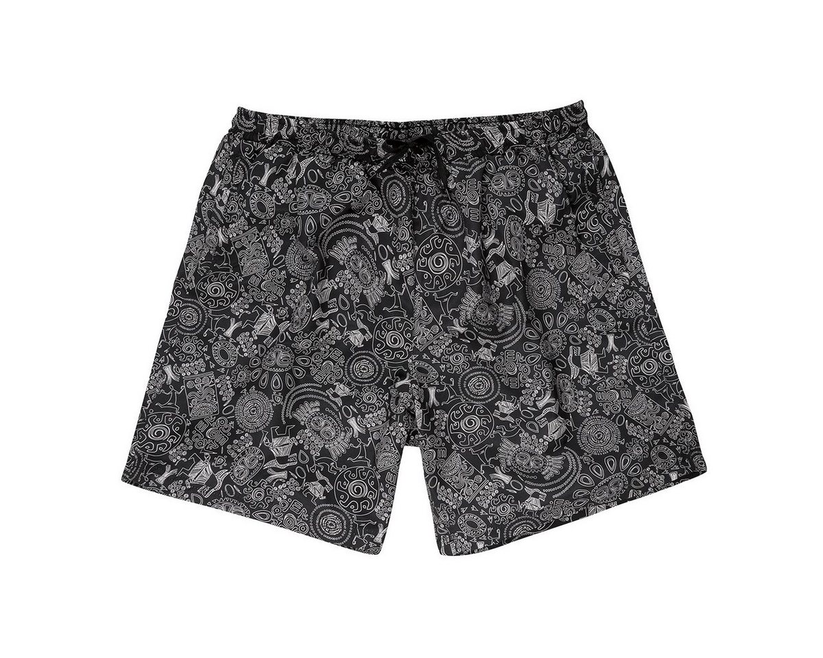 ABRAXAS Badeshorts Abraxas XXL Badeshorts Jim schwarz-weiß Inka Print ABRAXAS Badeshorts Abraxas XXL Badeshorts Jim schwarz-weiß Inka Print von ABRAXAS