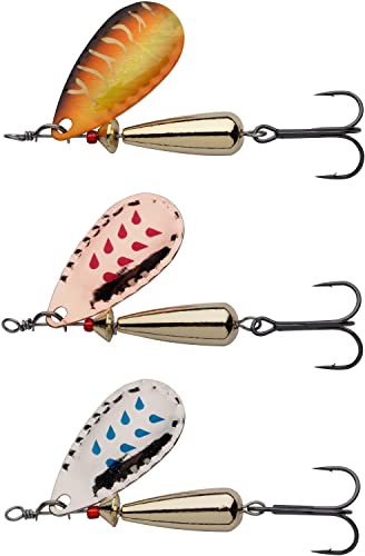 Abu Garcia Droppen Spinner - 3er Pack - Weitwurfköder mit Spinnerblatt zum Raubfischangeln - Barsch, Döbel, Hecht, Forelle, Lachs, Meerforelle von ABU GARCIA