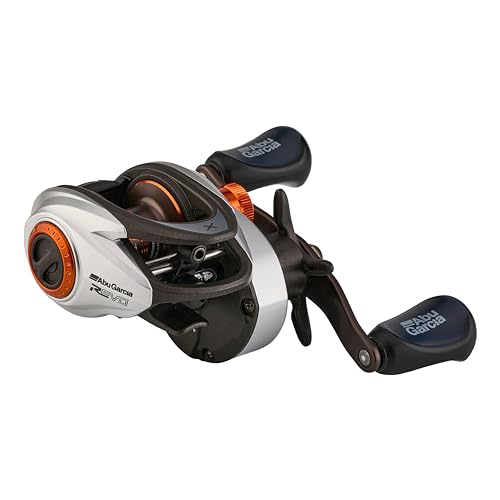 Abu Garcia Low Profile Baitcast Reel, Revo X Low Profile Reels, Raubfischangeln, Süßwasserangler, Barsch, Hecht, Zander, Schwarz/Silber, robust & leicht, 8+1 Lager, Low Profile von ABU GARCIA