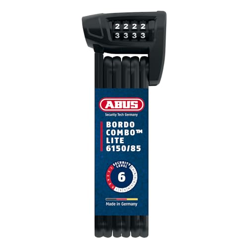 ABUS Faltschloss Bordo Combo Lite 6150/85 mit Tasche - Extra-leichtes Zahlenschloss aus Spezialstahl - ABUS-Sicherheitslevel 6 - 85 cm - Schwarz ABUS Faltschloss Bordo Combo Lite 6150/85 mit Tasche - Extra-leichtes Zahlenschloss aus Spezialstahl - ABUS-Sicherheitslevel 6 - 85 cm - Schwarz von ABUS
