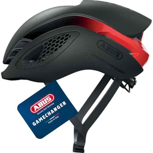 ABUS 86785 Fahrradhelm, Schwarz (Black red), S (51-55 cm) von ABUS