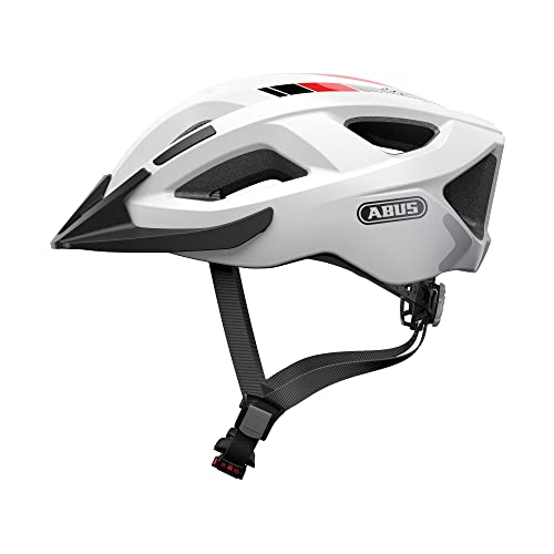 ABUS Stadthelm Aduro 2.0 - Allround-Fahrradhelm mit Licht - in sportivem Design für den Stadtverkehr - für Damen und Herren - Weiß, Größe L ABUS Stadthelm Aduro 2.0 - Allround-Fahrradhelm mit Licht - in sportivem Design für den Stadtverkehr - für Damen und Herren - Weiß, Größe L von ABUS