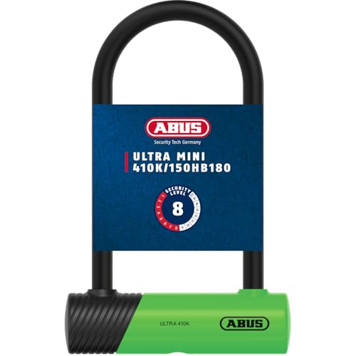 ABUS Bügelschloss 410K Ultra für Fahrrad und E-Scooter - handliches und robustes Fahrradschloss mit praktischer Halterung zum Transport - Fahrrad-Zubehör - Variante 150HB180, Grün ABUS Bügelschloss 410K Ultra für Fahrrad und E-Scooter - handliches und robustes Fahrradschloss mit praktischer Halterung zum Transport - Fahrrad-Zubehör - Variante 150HB180, Grün von ABUS