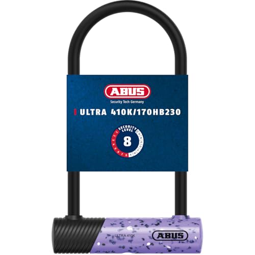 ABUS Bügelschloss 410K Ultra für Fahrrad und E-Scooter - handliches und robustes Fahrradschloss mit praktischer Halterung zum Transport - Fahrrad-Zubehör - Variante 150HB230, Purple ABUS Bügelschloss 410K Ultra für Fahrrad und E-Scooter - handliches und robustes Fahrradschloss mit praktischer Halterung zum Transport - Fahrrad-Zubehör - Variante 150HB230, Purple von ABUS