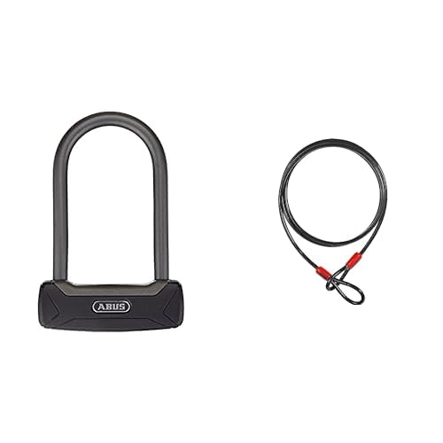 ABUS Bügelschloss Granit Plus 640/135HB150 - ABUS-Sicherheitslevel 12 - Schwarz & Schlaufenkabel Cobra 12 - Sicherung für Fahrrad- und Motorrad-Zubehör - 1,2 Meter lang, 12 mm stark von ABUS