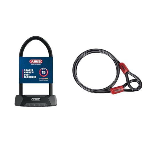 ABUS Bügelschloss Granit XPlus 540 + USH-Halterung & Schlaufenkabel Cobra 12 - Stahlseil mit Kunststoff ummantelt - Sicherung für Fahrrad- und Motorrad-Zubehör - 1,8 Meter lang, 12 mm stark ABUS Bügelschloss Granit XPlus 540 + USH-Halterung & Schlaufenkabel Cobra 12 - Stahlseil mit Kunststoff ummantelt - Sicherung für Fahrrad- und Motorrad-Zubehör - 1,8 Meter lang, 12 mm stark von ABUS