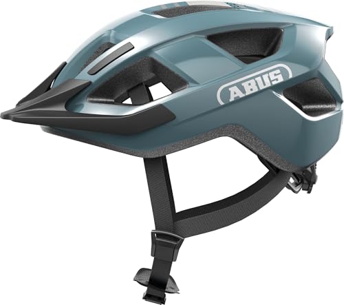 ABUS Fahrradhelm Aduro 3.0 LED - Sportiver City-Helm in stilvollem Design für alltägliche und sportliche Touren - mit Rücklicht - für Damen und Herren - Größe L, Blau von ABUS