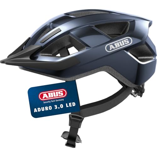 ABUS Fahrradhelm Aduro 3.0 LED - Sportiver City-Helm in stilvollem Design für alltägliche und sportliche Touren - mit Rücklicht - für Damen und Herren - Größe M, Blau ABUS Fahrradhelm Aduro 3.0 LED - Sportiver City-Helm in stilvollem Design für alltägliche und sportliche Touren - mit Rücklicht - für Damen und Herren - Größe M, Blau von ABUS