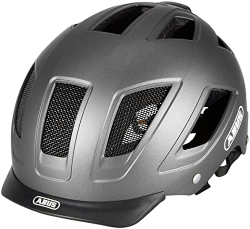 ABUS Stadthelm Hyban 2.0 MIPS - Fahrradhelm für den Alltag mit Rücklicht, ABS-Hartschale, Aufprallschutz - für Damen und Herren - Titan Matt, Größe L ABUS Stadthelm Hyban 2.0 MIPS - Fahrradhelm für den Alltag mit Rücklicht, ABS-Hartschale, Aufprallschutz - für Damen und Herren - Titan Matt, Größe L von ABUS