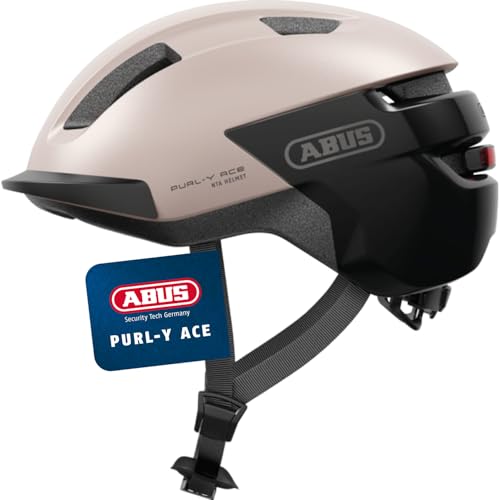 ABUS Fahrradhelm Purl-Y ACE mit LED-Licht – geeignet Fahrten auf E-Bike und S-Pedelec – Trendiger NTA-Schutzhelm für Erwachsene und Jugendliche – Beige, Größe S ABUS Fahrradhelm Purl-Y ACE mit LED-Licht – geeignet Fahrten auf E-Bike und S-Pedelec – Trendiger NTA-Schutzhelm für Erwachsene und Jugendliche – Beige, Größe S von ABUS