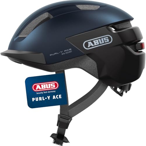 ABUS Fahrradhelm Purl-Y ACE mit LED-Licht – geeignet Fahrten auf E-Bike und S-Pedelec – Trendiger NTA-Schutzhelm für Erwachsene und Jugendliche – Blau, Größe S ABUS Fahrradhelm Purl-Y ACE mit LED-Licht – geeignet Fahrten auf E-Bike und S-Pedelec – Trendiger NTA-Schutzhelm für Erwachsene und Jugendliche – Blau, Größe S von ABUS
