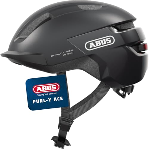 ABUS Fahrradhelm Purl-Y ACE mit LED-Licht – geeignet Fahrten auf E-Bike und S-Pedelec – Trendiger NTA-Schutzhelm für Erwachsene und Jugendliche – Dunkelgrau, Größe L ABUS Fahrradhelm Purl-Y ACE mit LED-Licht – geeignet Fahrten auf E-Bike und S-Pedelec – Trendiger NTA-Schutzhelm für Erwachsene und Jugendliche – Dunkelgrau, Größe L von ABUS