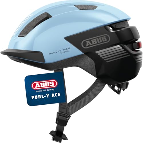 ABUS Fahrradhelm Purl-Y ACE mit LED-Licht – geeignet Fahrten auf E-Bike und S-Pedelec – Trendiger NTA-Schutzhelm für Erwachsene und Jugendliche – Hellblau, Größe M ABUS Fahrradhelm Purl-Y ACE mit LED-Licht – geeignet Fahrten auf E-Bike und S-Pedelec – Trendiger NTA-Schutzhelm für Erwachsene und Jugendliche – Hellblau, Größe M von ABUS