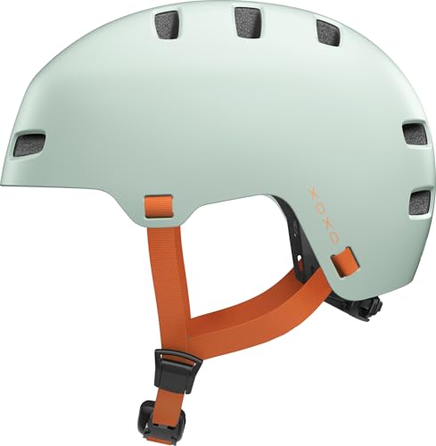 ABUS Fahrradhelm XOXO - Cityhelm im Skater-Look - Helm für Skateboard, Fahrrad, Scooter - mit optimiertem Kinnpolster - für Jugendliche und Erwachsene - Größe S, Grün von ABUS