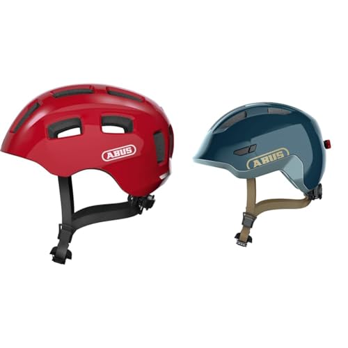 ABUS Fahrradhelm Youn-I 2.0 - mit Licht für Kinder & Kinderhelm Smiley 3.0 ACE LED - Fahrradhelm mit Licht - Tiefe Passform & Platz für einen Zopf - für Mädchen und Jungs - Blau Glänzend, Größe S ABUS Fahrradhelm Youn-I 2.0 - mit Licht für Kinder & Kinderhelm Smiley 3.0 ACE LED - Fahrradhelm mit Licht - Tiefe Passform & Platz für einen Zopf - für Mädchen und Jungs - Blau Glänzend, Größe S von ABUS