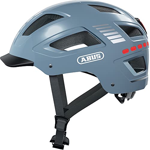 ABUS Fahrradhelm mit Licht - Hyban 2.0 LED - Vorder- und Rücklicht & robuste Hartschale - für Damen und Herren - Blau Glänzend, Größe L ABUS Fahrradhelm mit Licht - Hyban 2.0 LED - Vorder- und Rücklicht & robuste Hartschale - für Damen und Herren - Blau Glänzend, Größe L von ABUS