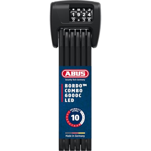 ABUS Faltschloss Bordo 6000C LED mit SH Schlosshalterung - faltbares Fahrradschloss mit beleuchtetem Zahlencode - ABUS-Sicherheitslevel 10 - Länge 90 cm ABUS Faltschloss Bordo 6000C LED mit SH Schlosshalterung - faltbares Fahrradschloss mit beleuchtetem Zahlencode - ABUS-Sicherheitslevel 10 - Länge 90 cm von ABUS