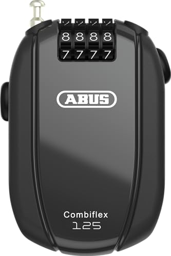 ABUS Kabelschloss Combiflex – Schloss zur Sicherung von Skiern, Helm, Kinderwagen und Gepäck – Trip 125 – 125 cm lang – 3 mm stark – mit Zahlencode – Schwarz von ABUS