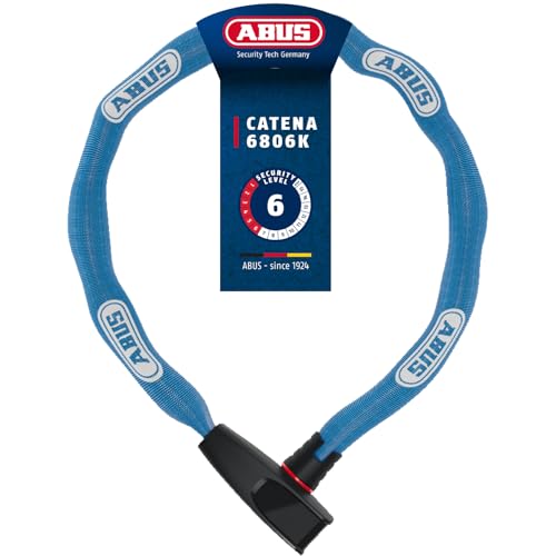 ABUS Kettenschloss Catena 6806K – Leichtes Fahrradschloss aus gehärtetem Stahl mit modischem Textilschlauch – Vierkantkette mit ABUS-Sicherheitslevel 6 – 85 cm – Blau ABUS Kettenschloss Catena 6806K – Leichtes Fahrradschloss aus gehärtetem Stahl mit modischem Textilschlauch – Vierkantkette mit ABUS-Sicherheitslevel 6 – 85 cm – Blau von ABUS