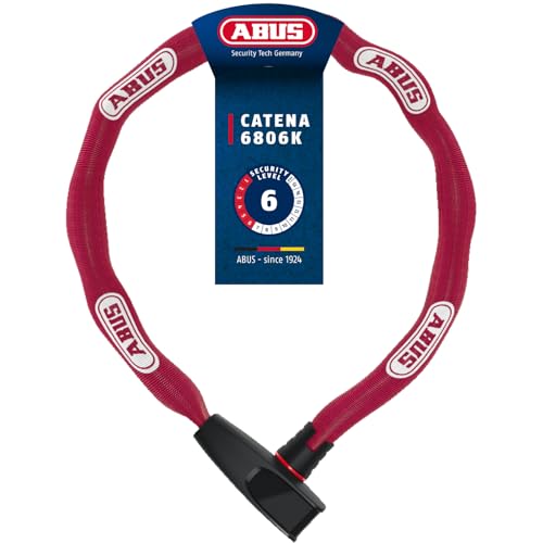 ABUS Kettenschloss Catena 6806K – Leichtes Fahrradschloss aus gehärtetem Stahl mit modischem Textilschlauch – Vierkantkette mit ABUS-Sicherheitslevel 6 – 85 cm – Pink ABUS Kettenschloss Catena 6806K – Leichtes Fahrradschloss aus gehärtetem Stahl mit modischem Textilschlauch – Vierkantkette mit ABUS-Sicherheitslevel 6 – 85 cm – Pink von ABUS