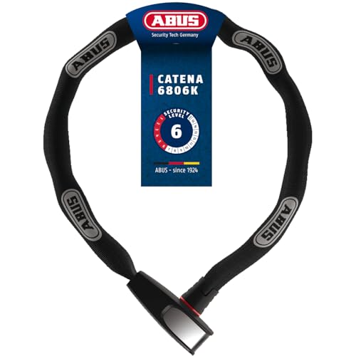 ABUS Kettenschloss Catena 6806K – Leichtes Fahrradschloss aus gehärtetem Stahl mit modischem Textilschlauch – Vierkantkette mit ABUS-Sicherheitslevel 6 – 85 cm – Schwarz ABUS Kettenschloss Catena 6806K – Leichtes Fahrradschloss aus gehärtetem Stahl mit modischem Textilschlauch – Vierkantkette mit ABUS-Sicherheitslevel 6 – 85 cm – Schwarz von ABUS