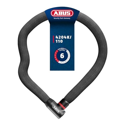 ABUS Kettenschloss Goose Lock 4204K - biegsames, klapperfreies Fahrradschloss aus gehärtetem Stahl - 4 mm starke Stahlkette, 28 mm Gesamtdurchmesser - 110 cm lang - mit Schlüssel - Schwarz ABUS Kettenschloss Goose Lock 4204K - biegsames, klapperfreies Fahrradschloss aus gehärtetem Stahl - 4 mm starke Stahlkette, 28 mm Gesamtdurchmesser - 110 cm lang - mit Schlüssel - Schwarz von ABUS