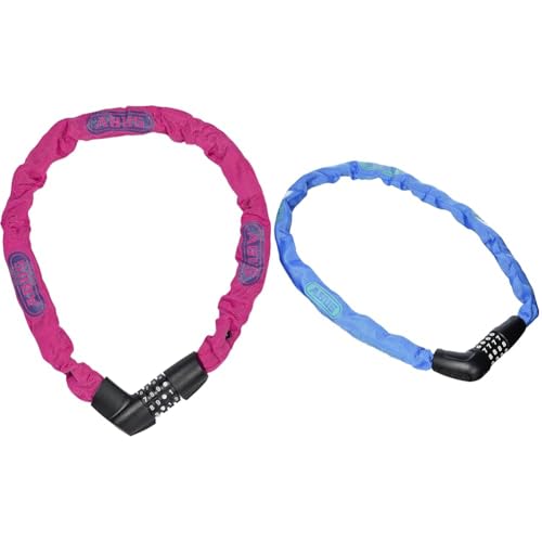 ABUS Kettenschloss Tresor 1385/75 Neon – Zahlenschloss aus gehärtetem Stahl – 6 mm starke Vierkantkette – ABUS-Sicherheitslevel 6 – 75 cm – Pink & kettingslot code SteelOChain 5805C, 75cm von ABUS