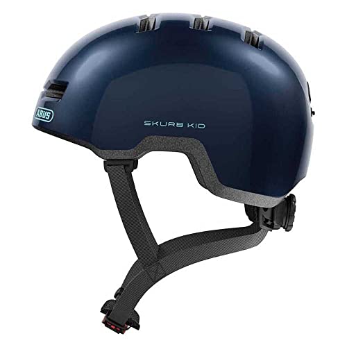 ABUS Kinderhelm Skurb Kid - robuster Fahrradhelm im Skater-Look mit Platz für einen Zopf und vielfältigen Designs - für Mädchen und Jungen - Blau, Größe M von ABUS