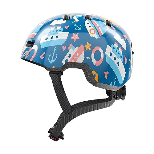 ABUS Kinderhelm Skurb Kid - robuster Fahrradhelm im Skater-Look mit Platz für einen Zopf und vielfältigen Designs - für Mädchen und Jungen - Blau mit Seefahrt-Motiven, Größe M ABUS Kinderhelm Skurb Kid - robuster Fahrradhelm im Skater-Look mit Platz für einen Zopf und vielfältigen Designs - für Mädchen und Jungen - Blau mit Seefahrt-Motiven, Größe M von ABUS