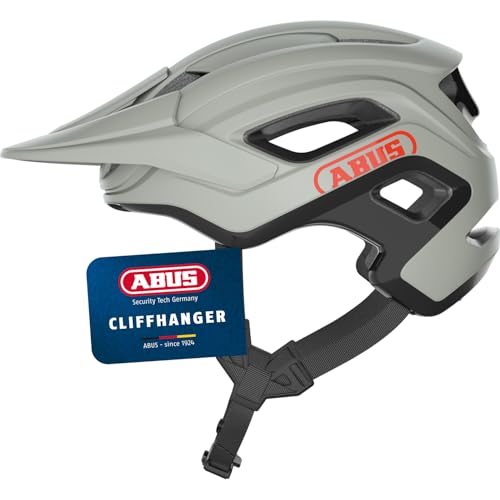 ABUS MTB-Helm Cliffhanger - Fahrradhelm für anspruchsvolle Trails - mit großen Lüftungsöffnungen und TriVider Riemensystem - Damen Herren - Grau, Größe M, Grau (Chalk Grey), M (54-58 cm) ABUS MTB-Helm Cliffhanger - Fahrradhelm für anspruchsvolle Trails - mit großen Lüftungsöffnungen und TriVider Riemensystem - Damen Herren - Grau, Größe M, Grau (Chalk Grey), M (54-58 cm) von ABUS