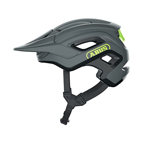 ABUS MTB-Helm Cliffhanger - Fahrradhelm für anspruchsvolle Trails - mit großen Lüftungsöffnungen & TriVider Riemensystem - für Damen und Herren - Grau/Gelb, Größe M von ABUS