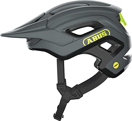 ABUS MTB-Helm Cliffhanger MIPS - Fahrradhelm für anspruchsvolle Trails - mit MIPS Aufprallschutz & großen Lüftungsöffnungen - für Damen und Herren - Grau/Gelb, Größe M von ABUS