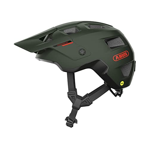 ABUS MTB-Helm MoDrop MIPS - robuster Fahrradhelm mit Aufprallschutz für Mountainbiker - individuelle Passform - Unisex - Dunkelgrün, Größe M, M (54-58 cm) ABUS MTB-Helm MoDrop MIPS - robuster Fahrradhelm mit Aufprallschutz für Mountainbiker - individuelle Passform - Unisex - Dunkelgrün, Größe M, M (54-58 cm) von ABUS