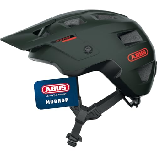 ABUS MTB-Helm MoDrop - robuster Fahrradhelm mit guter Belüftung für Mountainbiker - individuelle Passform - für Damen und Herren - Grün Matt, S ABUS MTB-Helm MoDrop - robuster Fahrradhelm mit guter Belüftung für Mountainbiker - individuelle Passform - für Damen und Herren - Grün Matt, S von ABUS