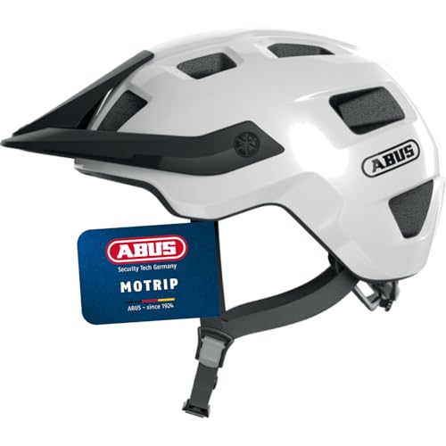 ABUS MTB-Helm MoTrip - robuster Fahrradhelm mit höhenverstellbarem Schirm für Mountainbiker - individuelle Passform - Unisex - Weiß Glänzend, L ABUS MTB-Helm MoTrip - robuster Fahrradhelm mit höhenverstellbarem Schirm für Mountainbiker - individuelle Passform - Unisex - Weiß Glänzend, L von ABUS