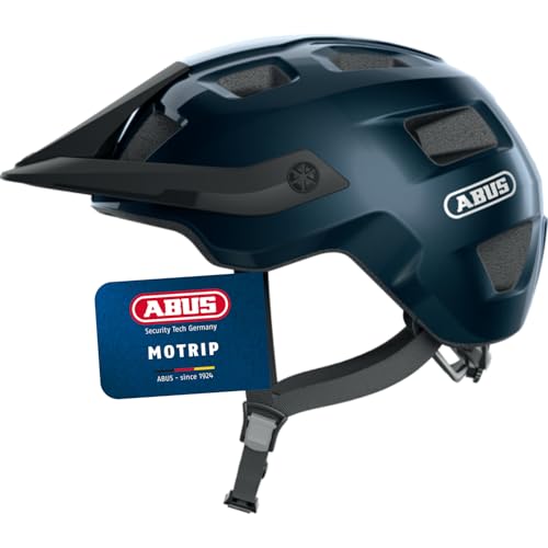 ABUS MTB-Helm MoTrip - robuster Fahrradhelm mit höhenverstellbarem Schirm für Mountainbiker - individuelle Passform - Unisex - Blau Glänzend, M, M (54-58 cm) ABUS MTB-Helm MoTrip - robuster Fahrradhelm mit höhenverstellbarem Schirm für Mountainbiker - individuelle Passform - Unisex - Blau Glänzend, M, M (54-58 cm) von ABUS
